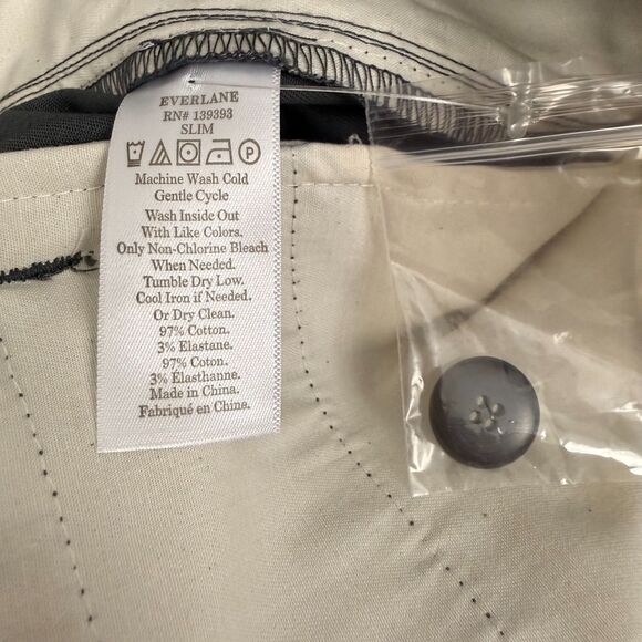 EVERLANE Men’s Straight Twill Stretch Chino Pant 40x30 Gray Regular Fit NWT B56 - Picture 6 of 6
